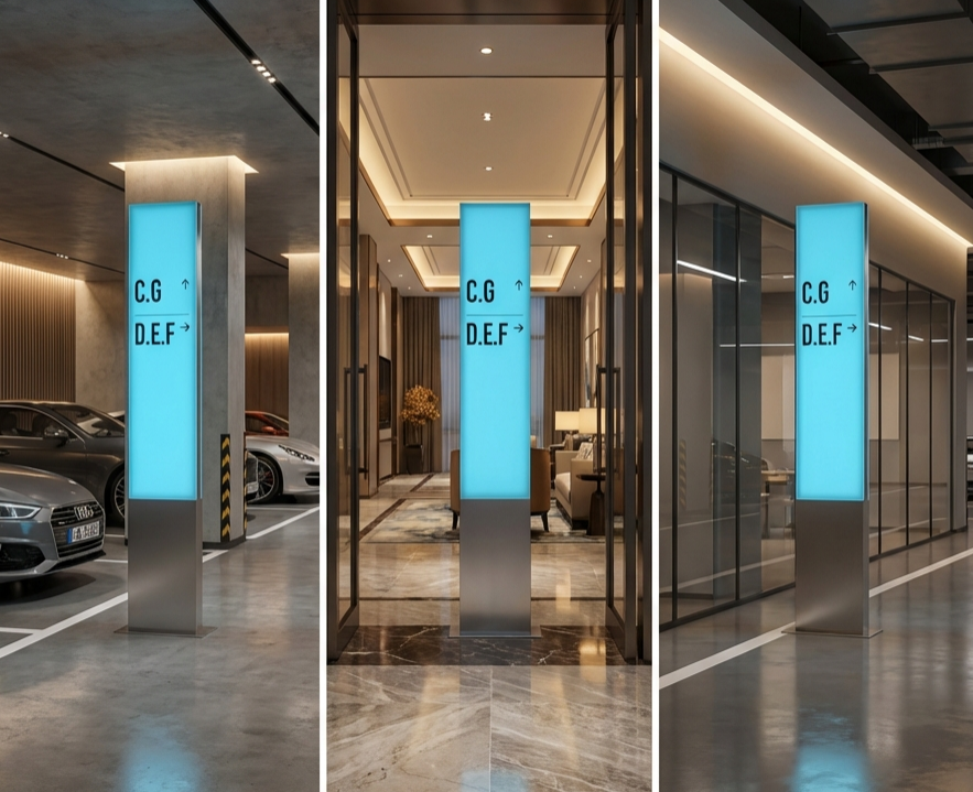 深圳南山区高档写字楼地下停车场指示牌工程