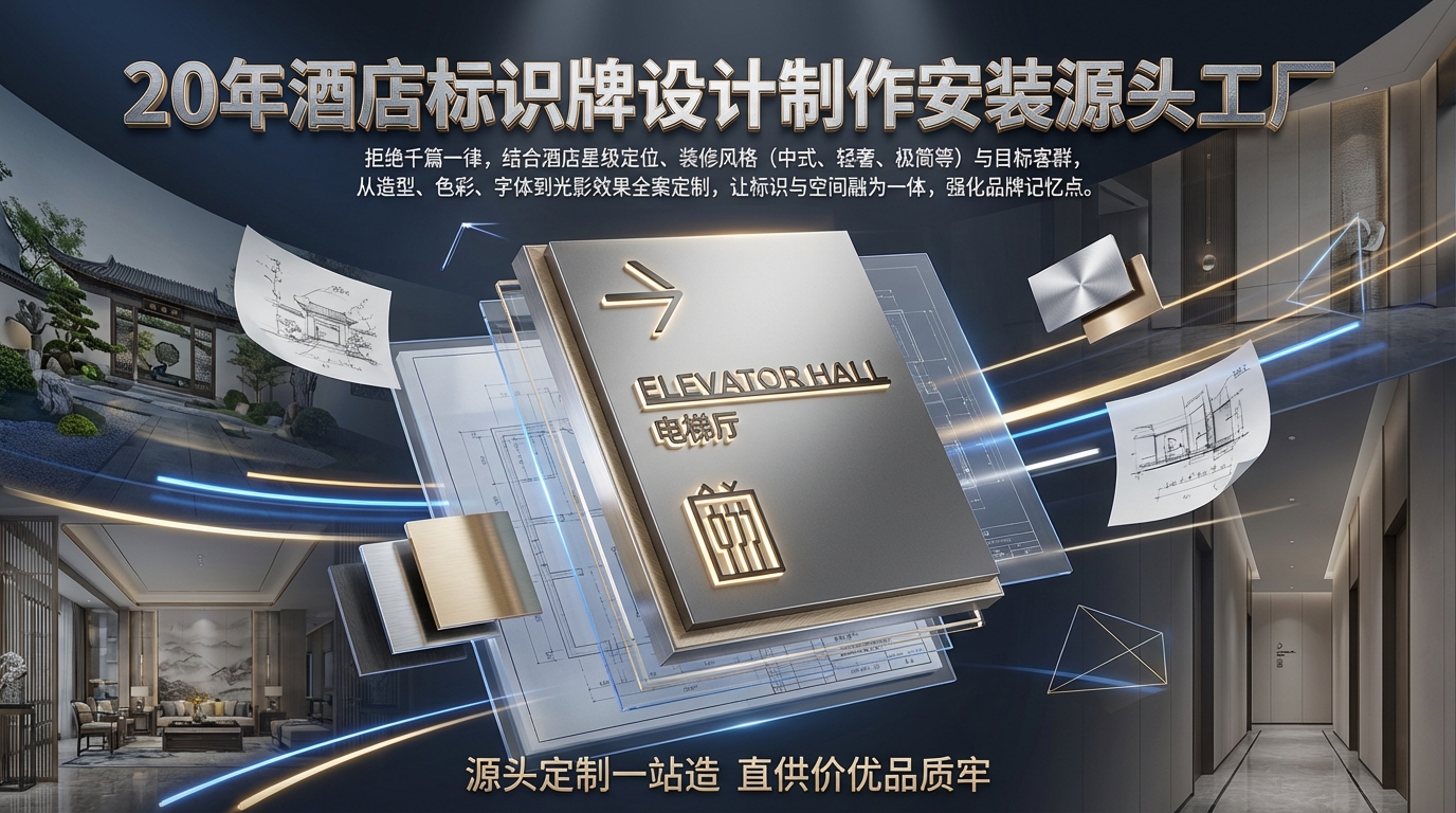 字牌汇｜20年源头标识标牌厂家，铸就酒店导向标识标杆。